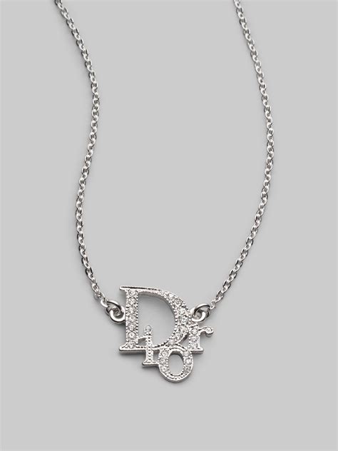 Christian Dior Logo Strass Necklace 